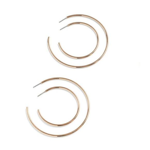 J.crew Women 4-Piece Hoop Earring Set Rose Gold One Size 4731 - Picture 1 of 1